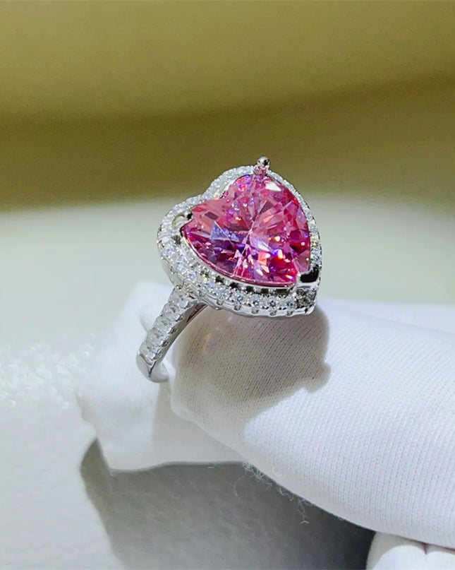 5 Carat Moissanite 925 Sterling Silver Heart Ring