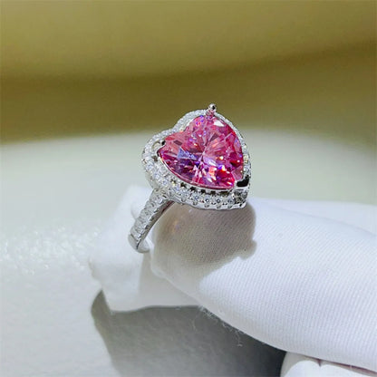 5 Carat Moissanite 925 Sterling Silver Heart Ring
