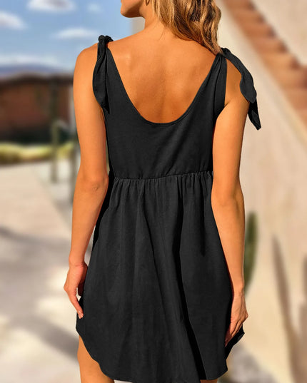 Tie-Shoulder Flowy Tank Dress