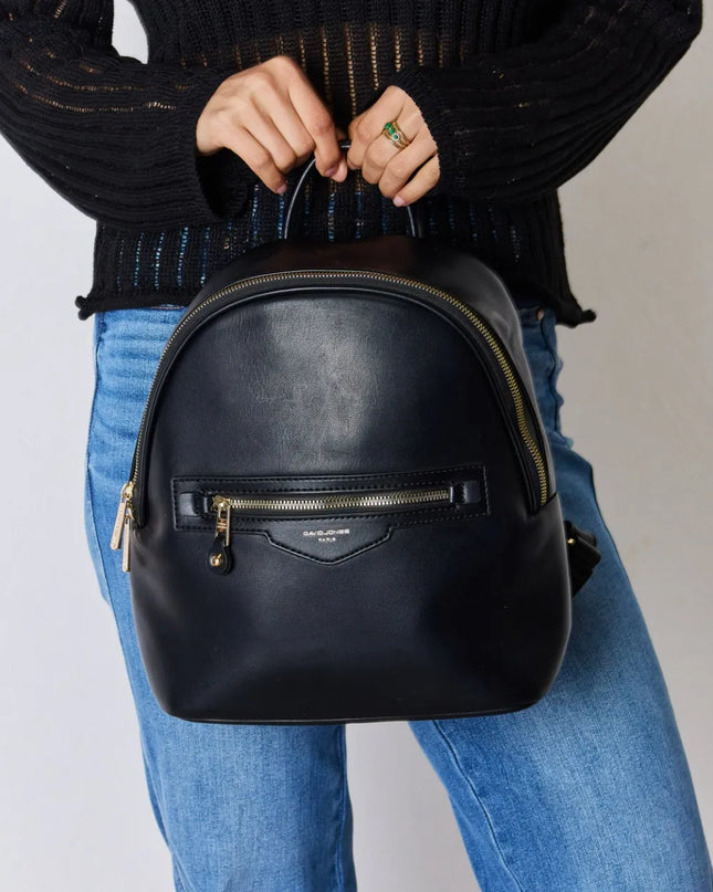 David Jones PU Leather Backpack Black One Size