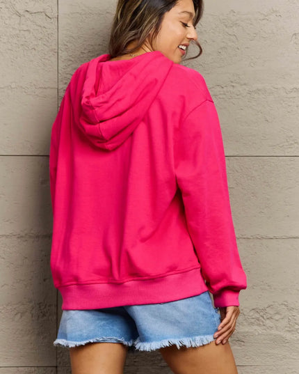 Full Size Zip Up Long Sleeve Hooded Jacket