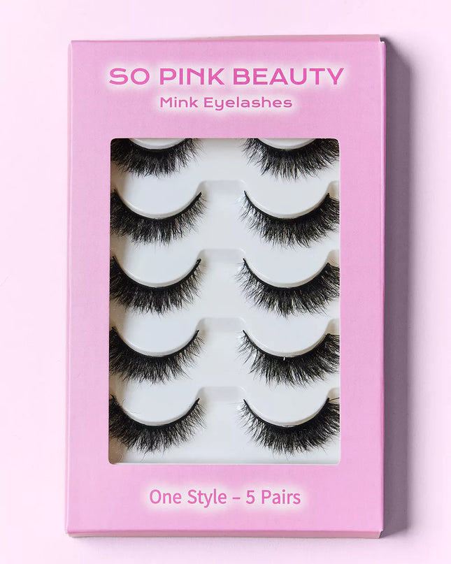 SO PINK BEAUTY Mink Eyelashes 5 Pairs 