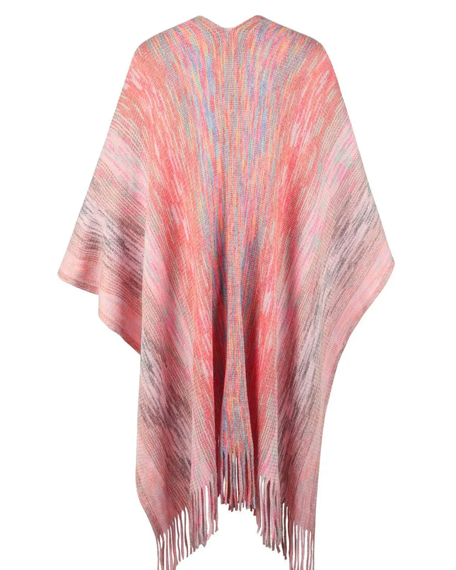 Heathered Fringe Hem Poncho