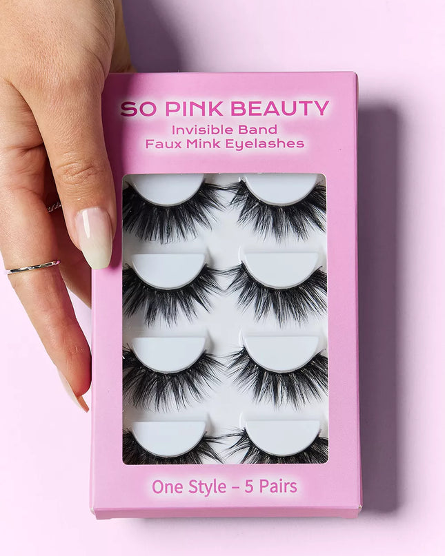 SO PINK BEAUTY Faux Mink Eyelashes 5 Pairs 