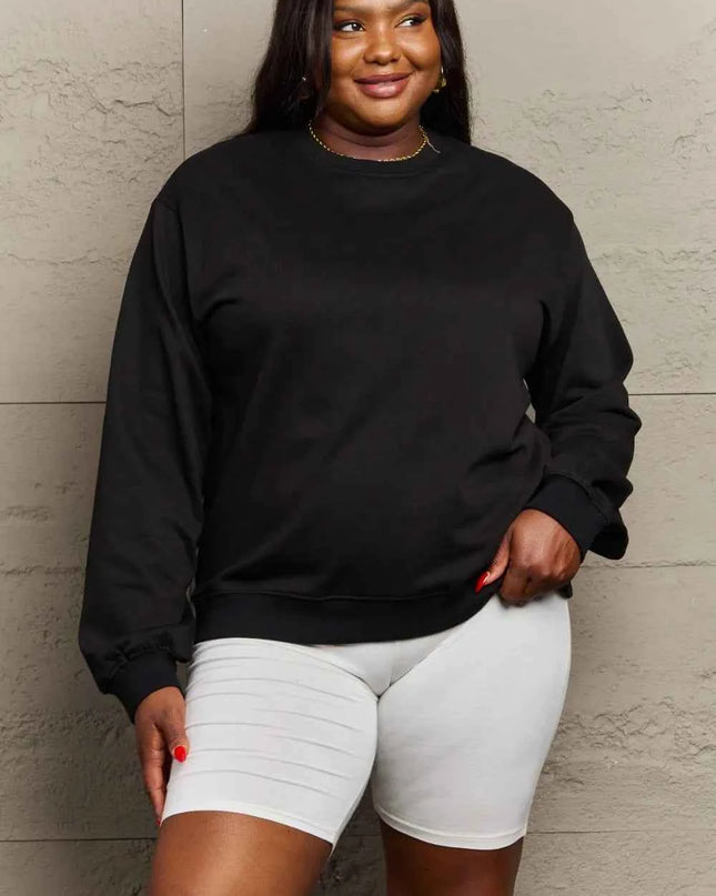 Full Size Round Neck Long Sleeve Sweatshirt