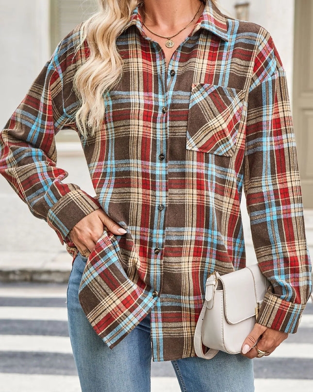 Plaid Button Up Long Sleeve Shirt