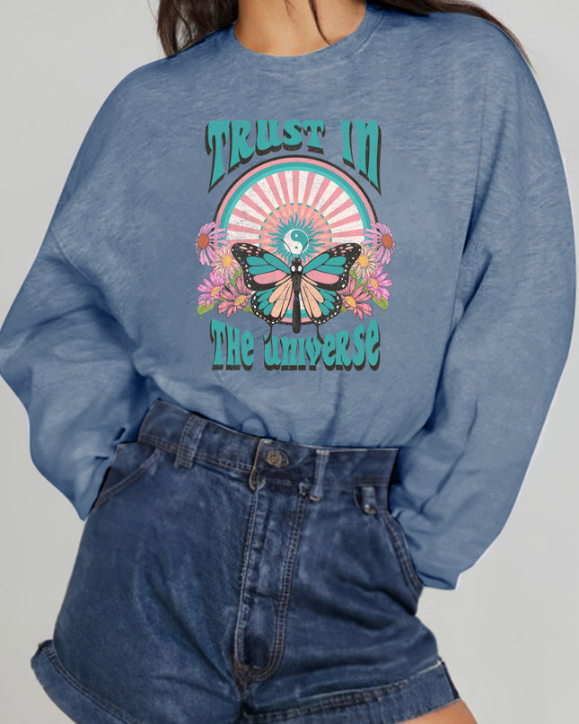 Simply Love Simply Love Full Size TRUST IN THE UNIVERSE Graphic Sweatshirt