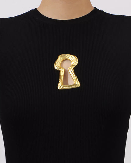 Slit Round Neck Sleeveless Dress