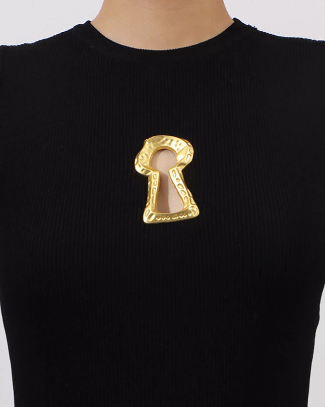 Slit Round Neck Sleeveless Dress