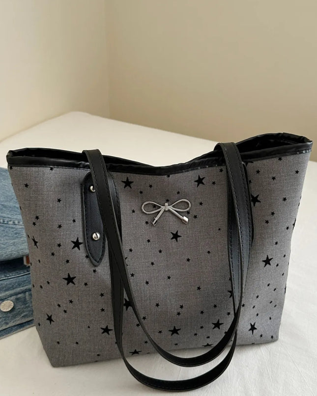 Bow Trim Polyester Tote Bag 