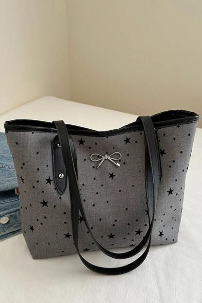 Bow Trim Polyester Tote Bag 