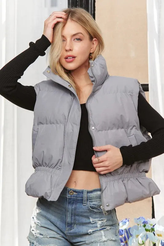 ADORA Puffer Vest with Cinched Waist