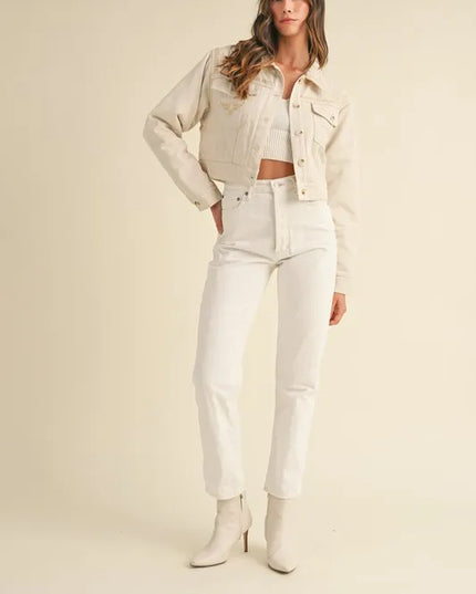 MABLE Embroidered Quilted Cropped Jacket