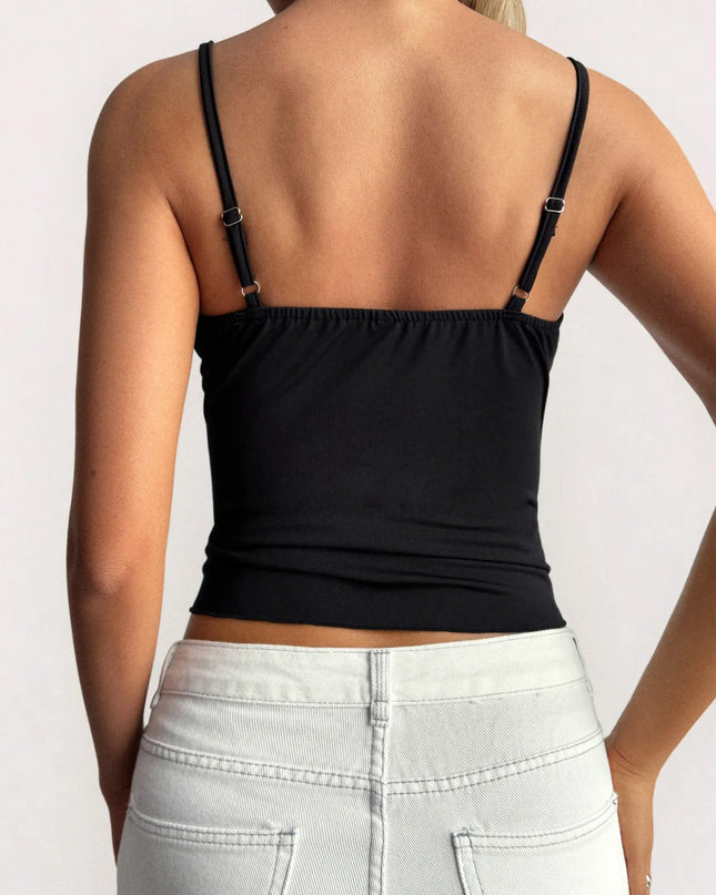 Lace Trim V-Neck Cami Top