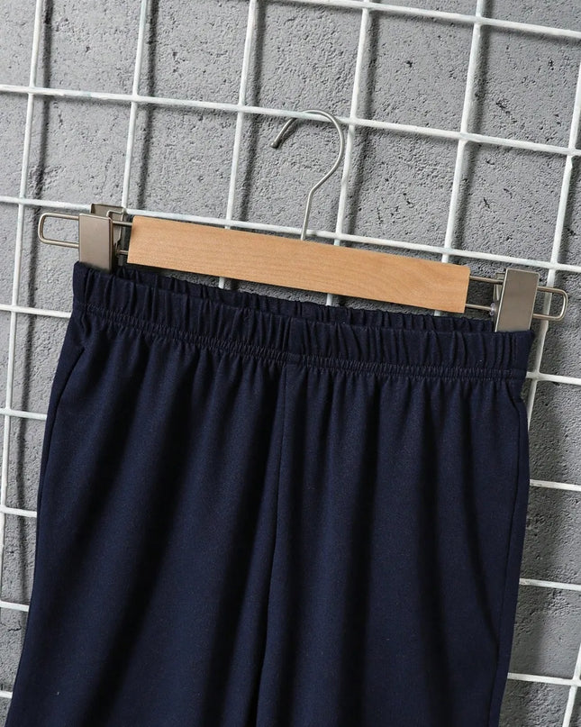 Children's Graphic Round Neck T-Shirt and Pants Set