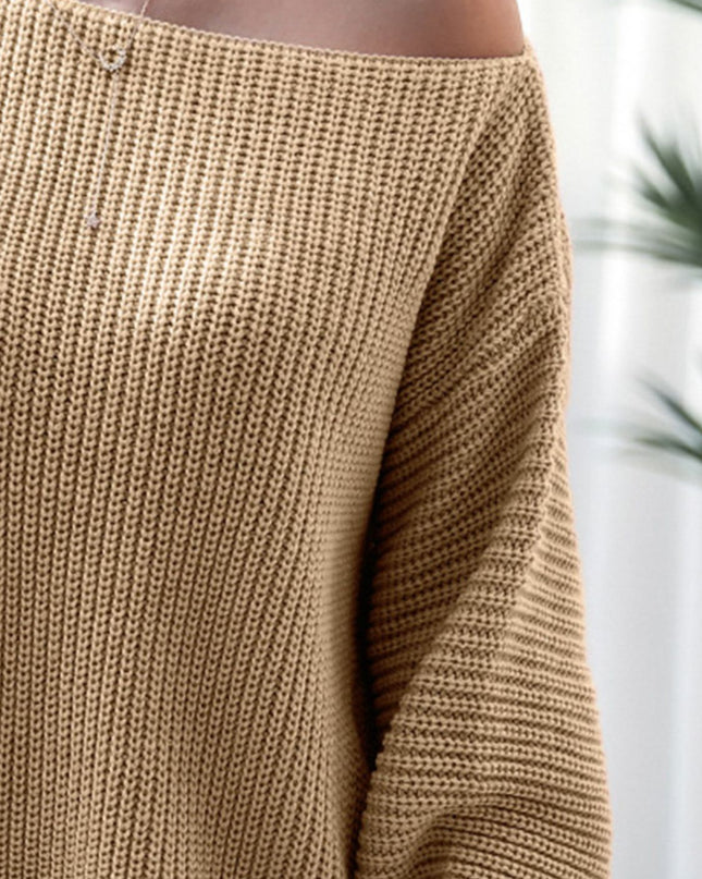 Rib-Knit Mini Sweater Dress