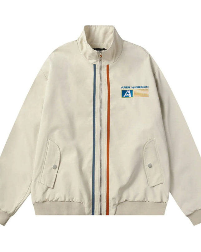 Men's Striped Long Sleeve Jacket Apricot