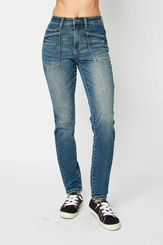 Judy Blue Full Size High Waist Skinny Jeans Dark