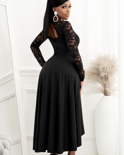Lace High-Low V-Neck Dress 