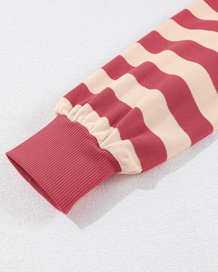 Contrast Striped Johnny Collar Long Sleeve Mini Dress