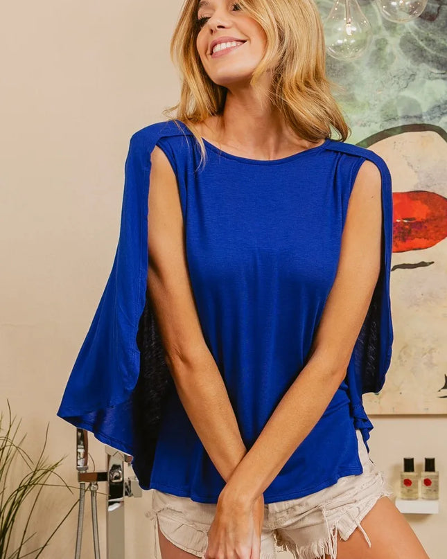 BiBi Fold Over Back Detailed Top