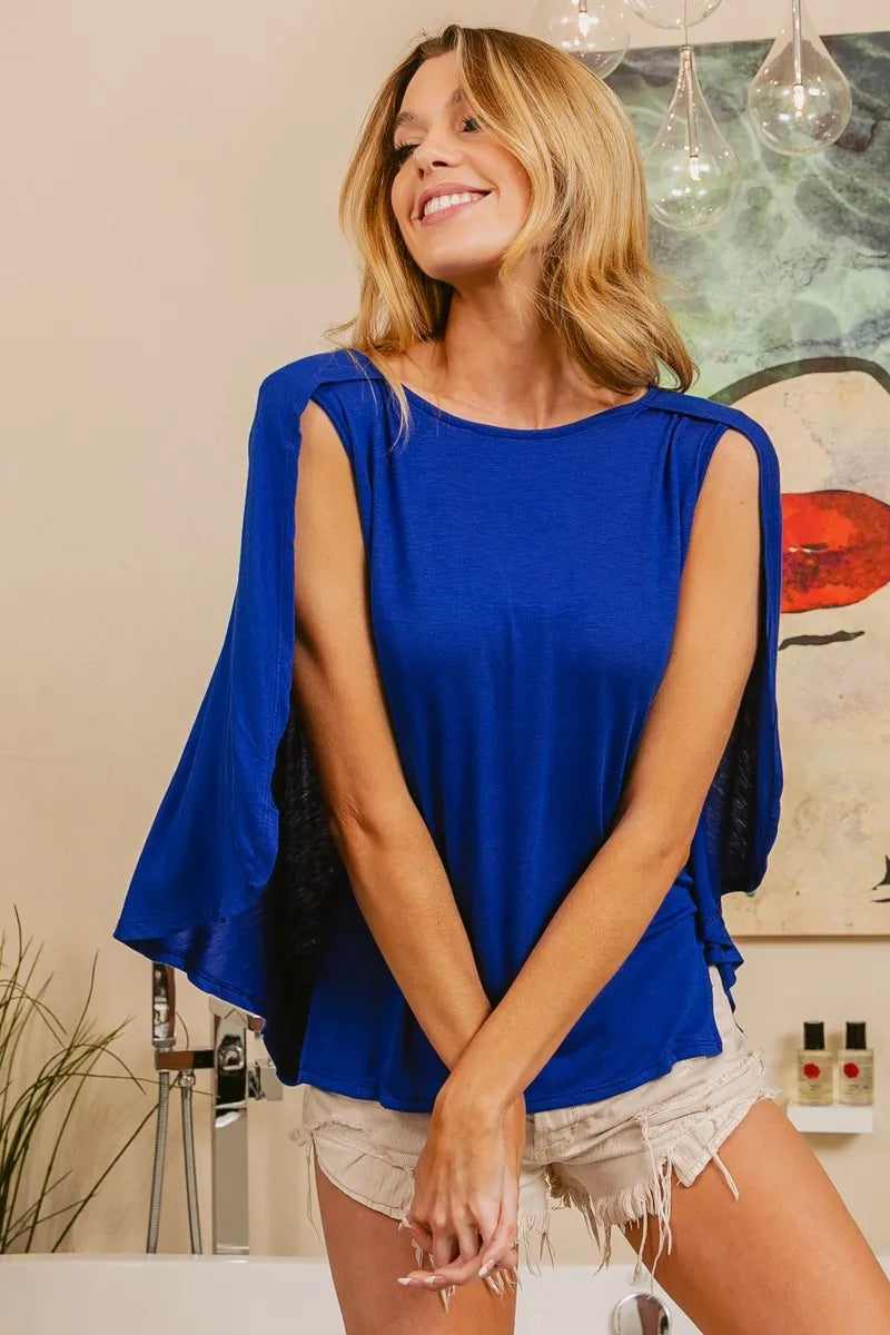 BiBi Fold Over Back Detailed Top