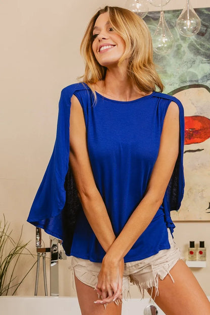 BiBi Fold Over Back Detailed Top