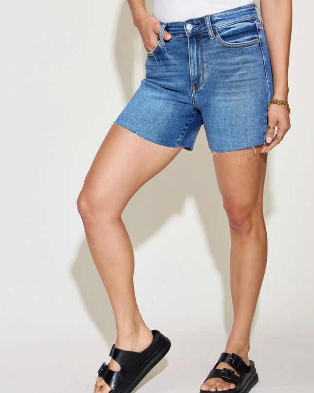 Judy Blue Full Size High Waist Slim Denim Shorts