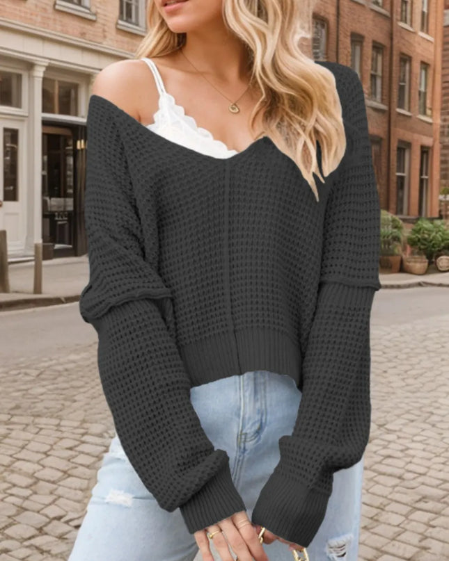 V-Neck Long Sleeve Sweater