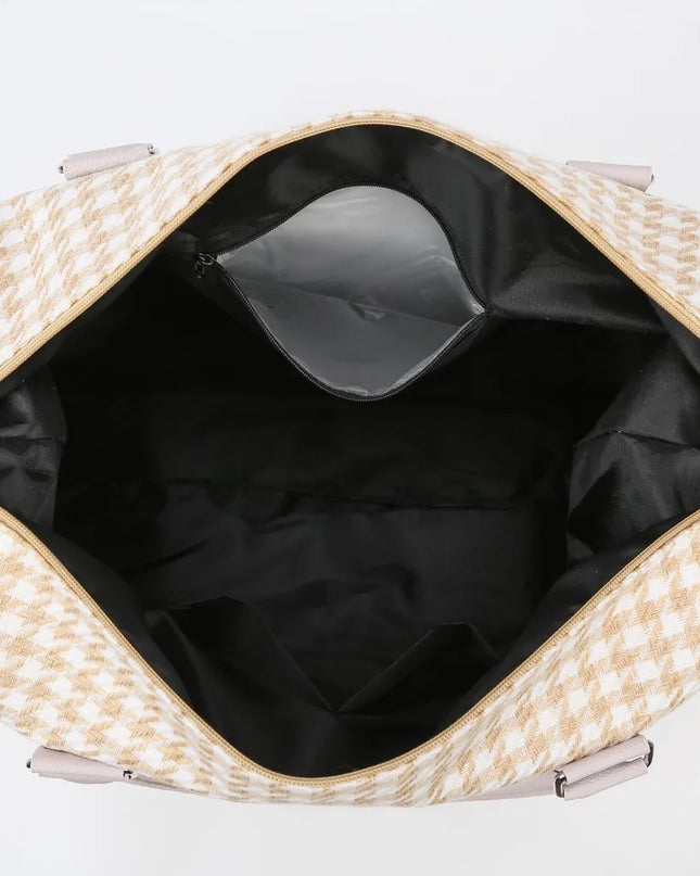 Houndstooth Canvas Travel Bag