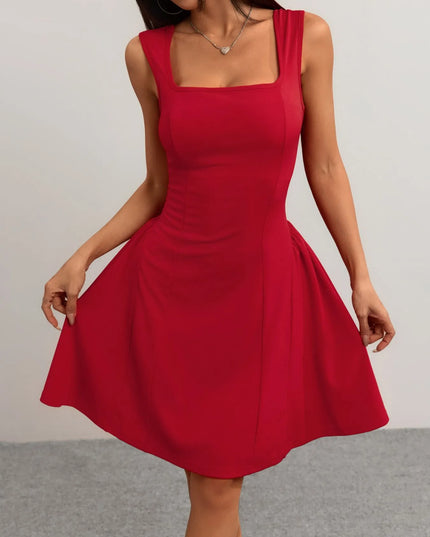 Square Neck Sleeveless Mini Dress