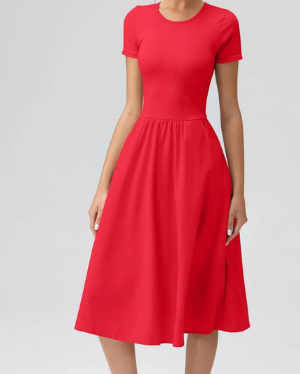 Round Neck Short Sleeve Dress