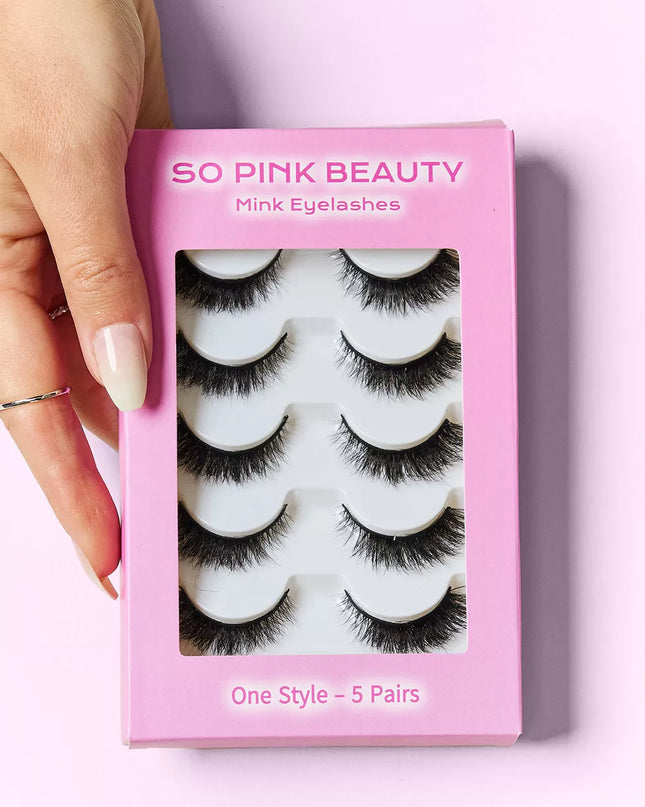 SO PINK BEAUTY Mink Eyelashes 5 Pairs 