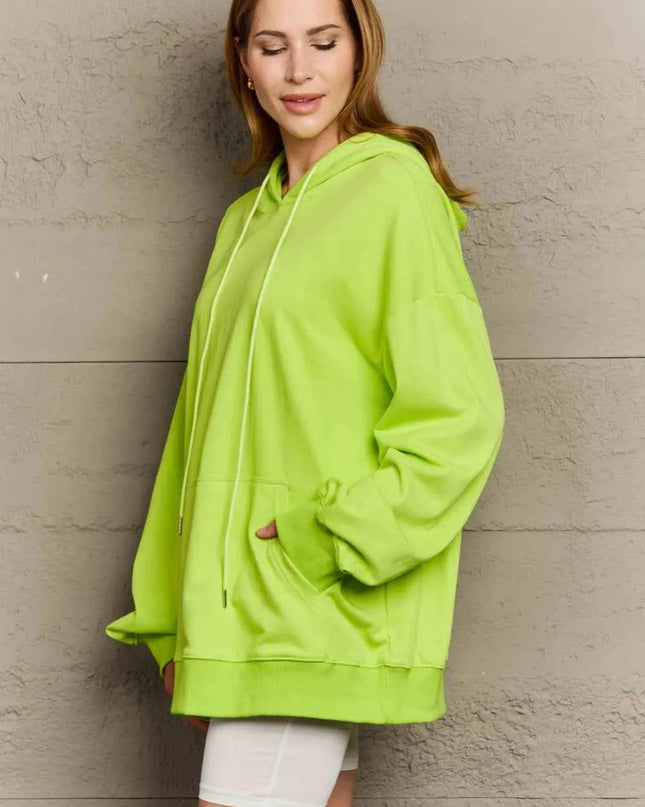 Full Size Drawstring Long Sleeve Hoodie