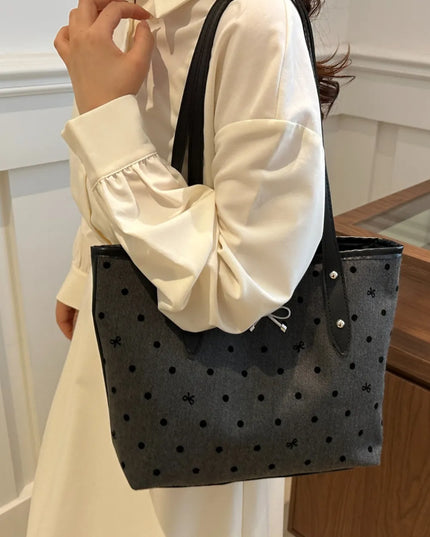 Bow Trim Polyester Tote Bag 