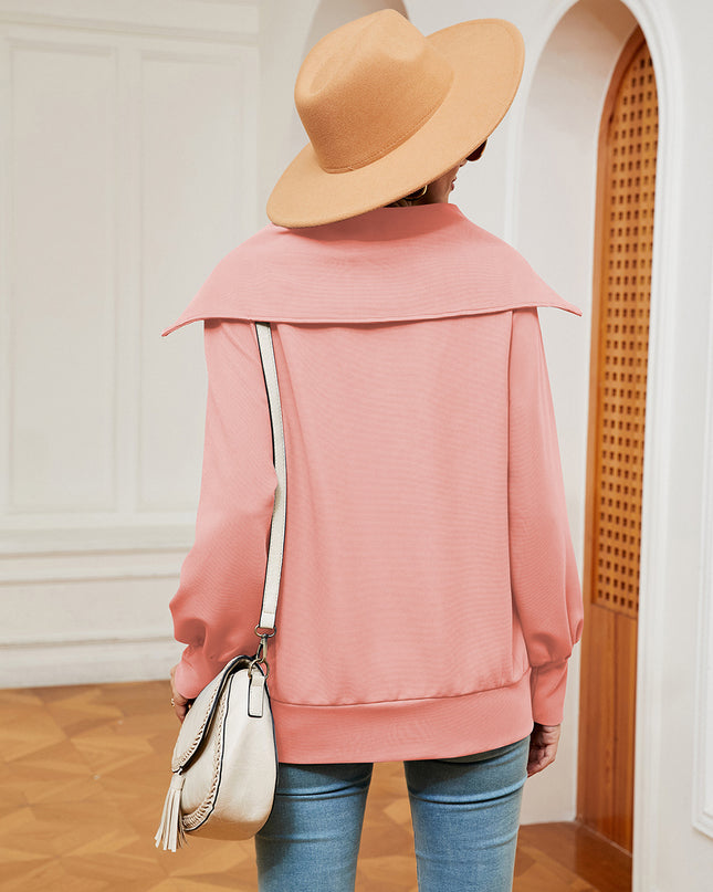 Half-Zip Collared Sweatshirt