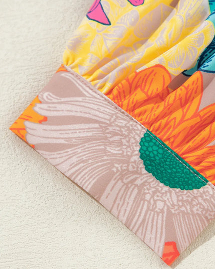 Printed Button Up Long Sleeve Top and Shorts Set