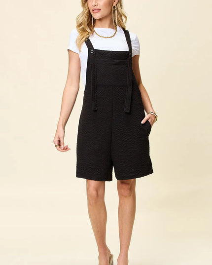 Double Take Full Size Texture Square Neck Romper