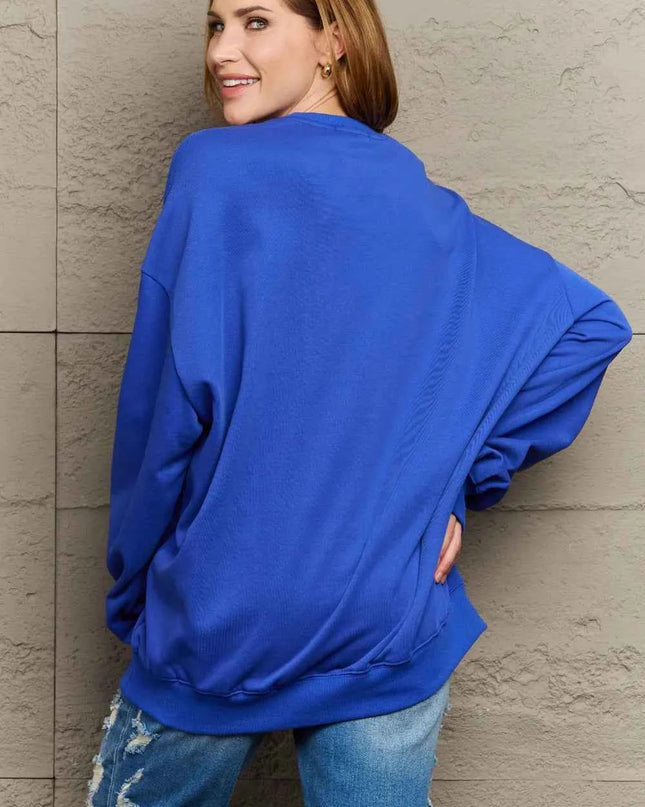 Full Size Round Neck Long Sleeve Sweatshirt