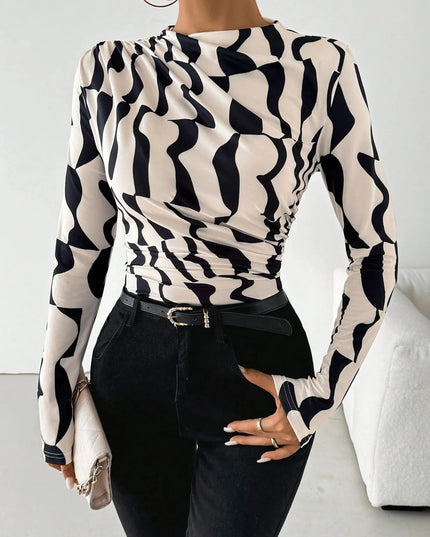 Printed Long Sleeve Blouse