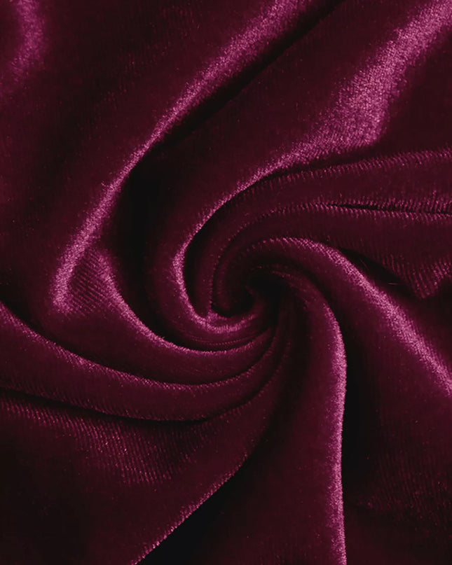 Velvet Slit Round Neck Long Sleeve Dress with Side Tie Detail