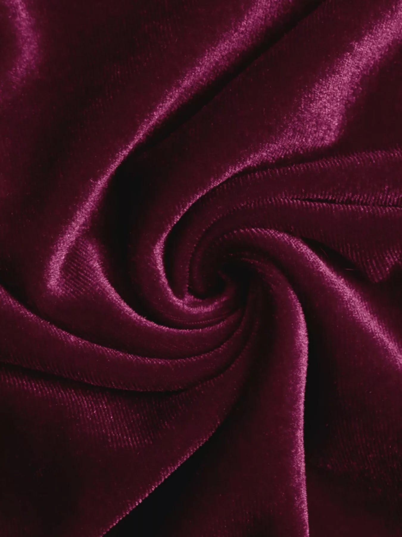 Velvet Slit Round Neck Long Sleeve Dress with Side Tie Detail