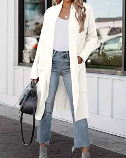 Open Front Dropped Shoulder Outerwear