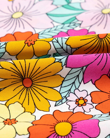 Floral Print Shirred Tiered Ruffled Sleeve Blouse