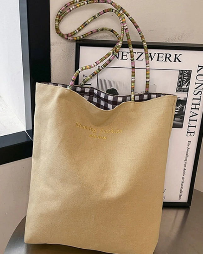 Gingham Pattern Tote Bag