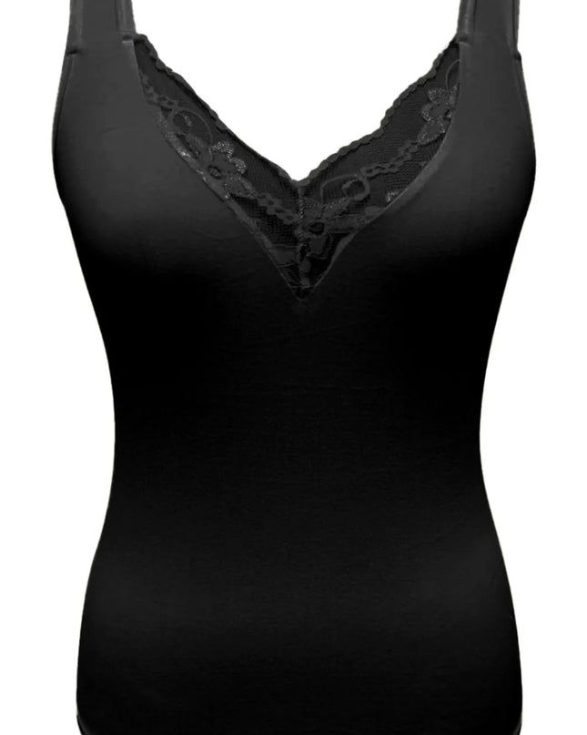 Full Size Lace Detail V-Neck Tank Plus Size