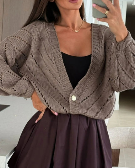 Openwork Long Sleeve Cardigan