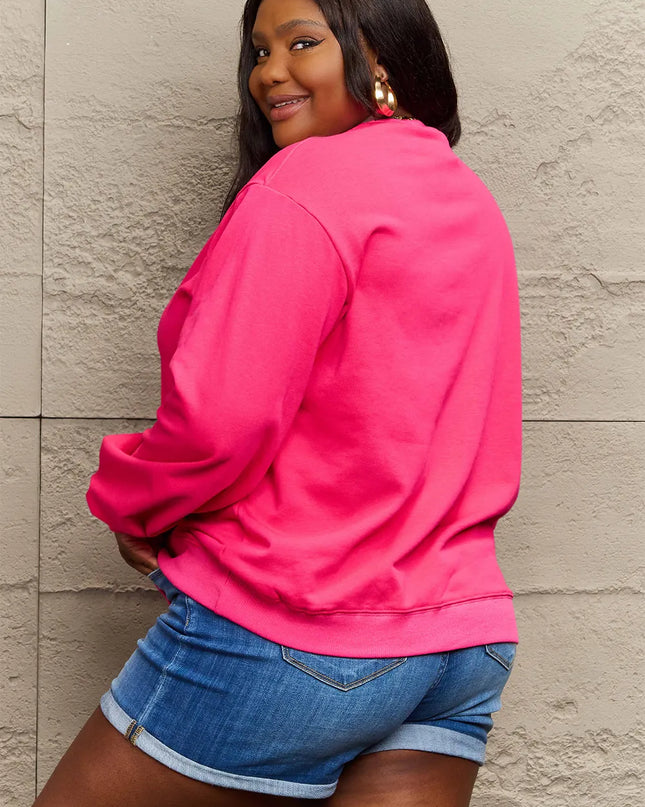 Simply Love Full Size WISHING FOR A SNOW DAY Round Neck Sweatshirt