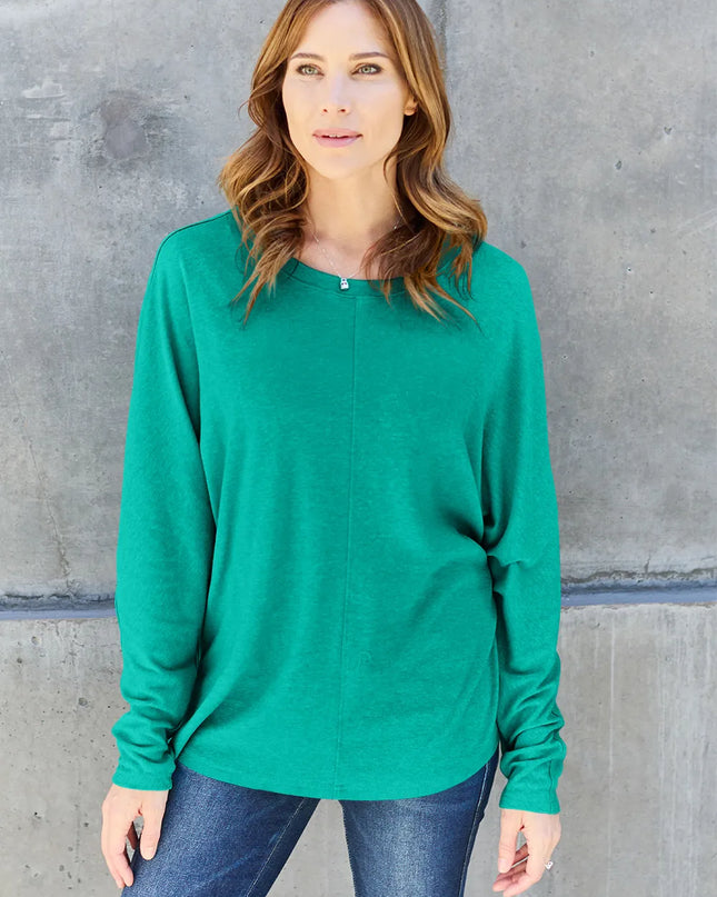 Double Take Full Size Round Neck Long Sleeve T-Shirt