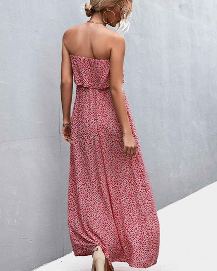 Strapless Split Maxi Dress